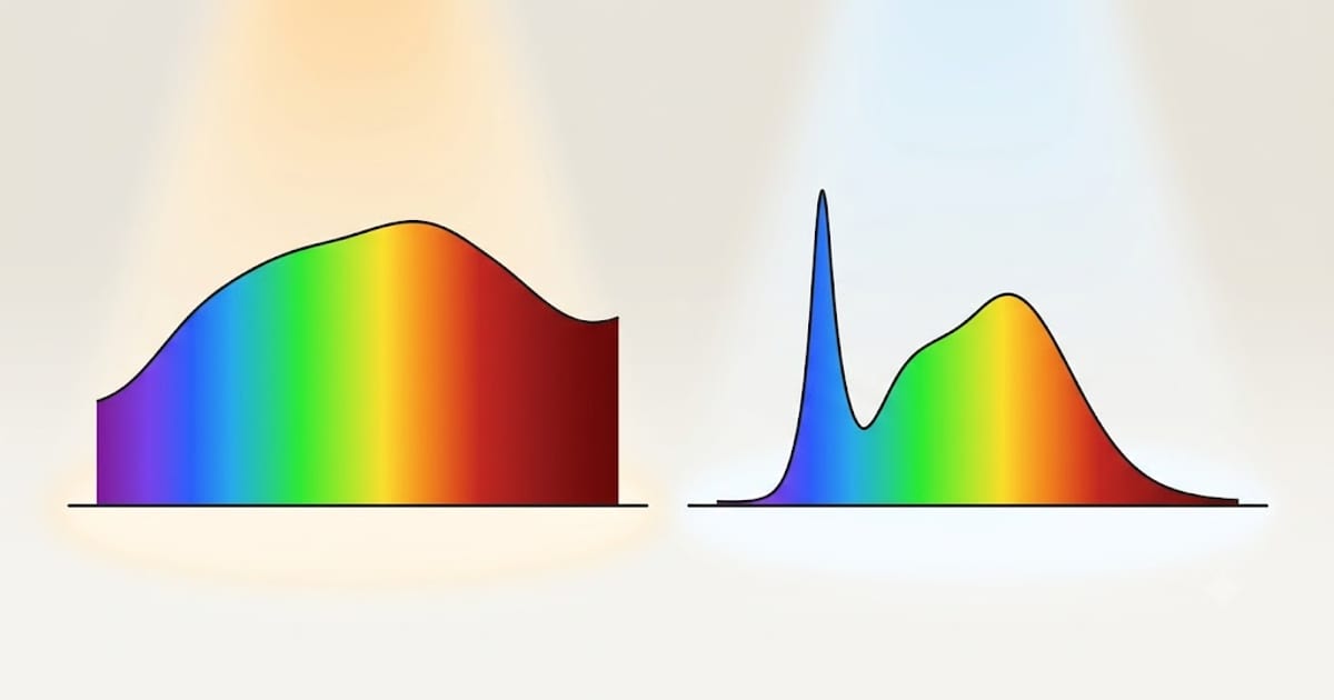 A spectrum with a visible gap in the deep red region